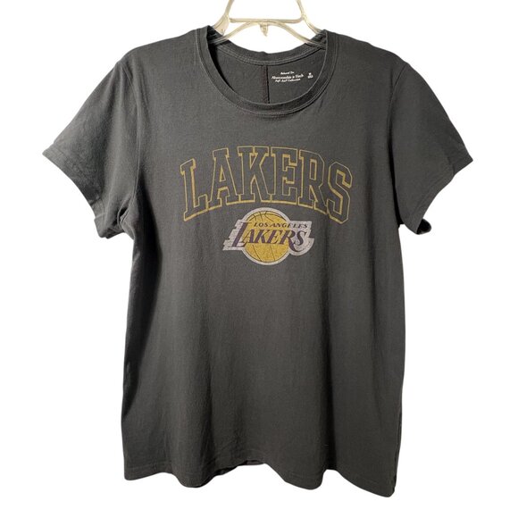 Abercrombie & Fitch Tops - Abercrombie & Fitch Gray Los Angeles Lakers Relaxed Fit T-shirt Women's size Med